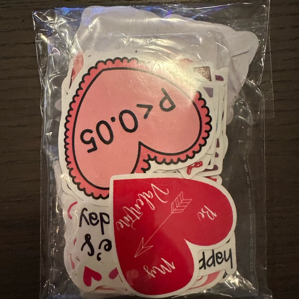 Valentine’s Day Stickers – 150 Count Assorted Styles – New